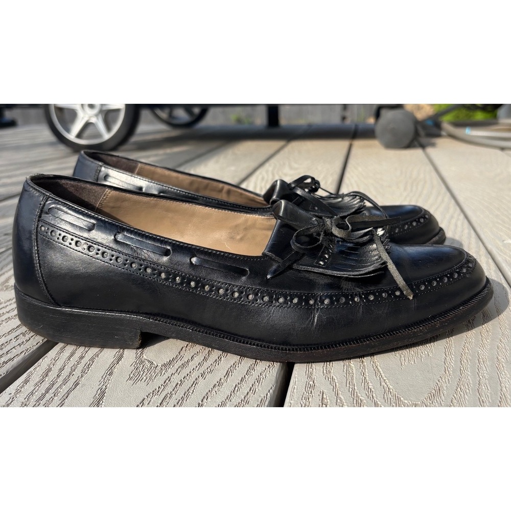 Bally Men's Black Leather Tassel Wingtip Manchester Dress Loafers Shoes Size 9